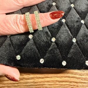 Two Stretchy Sparkly Silver Rings